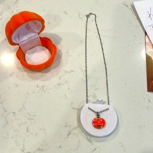 Silver necklace, pumpkin